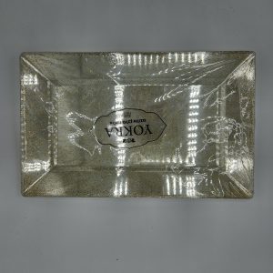 צלחות מלבן קשיחות דגם YOKRA נצנץ זהב - גדול