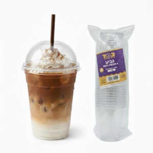 גביעים כ 180 מ"ל עם מכסה כיפה (כוס אייס מיני)