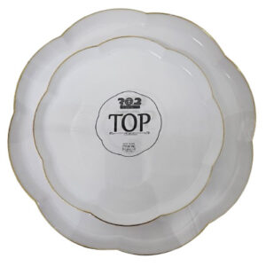 סט צלחות מהודרות 8+8 לבן זהב