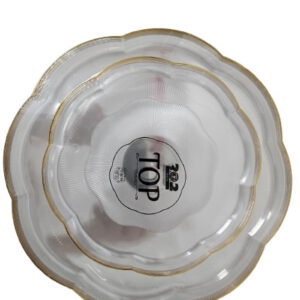 סט צלחות מהודרות 8+8 שקוף זהב