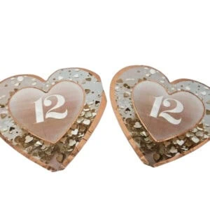 מפיונים לבת מצווה דגם לבבות (חתוך לב)